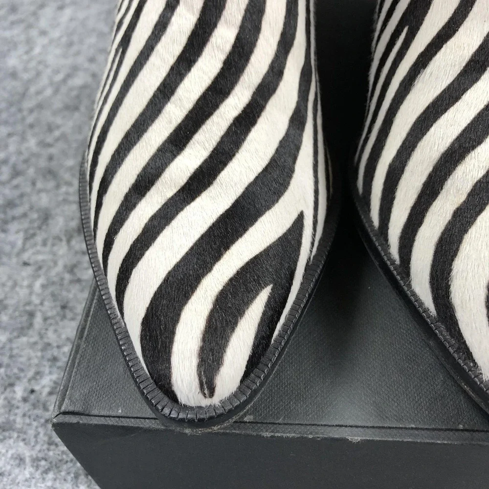 Kennel & Schmenger Boots Womens 7.5 Zebra Haircalf Chelsea Pointed Toe Ankle
